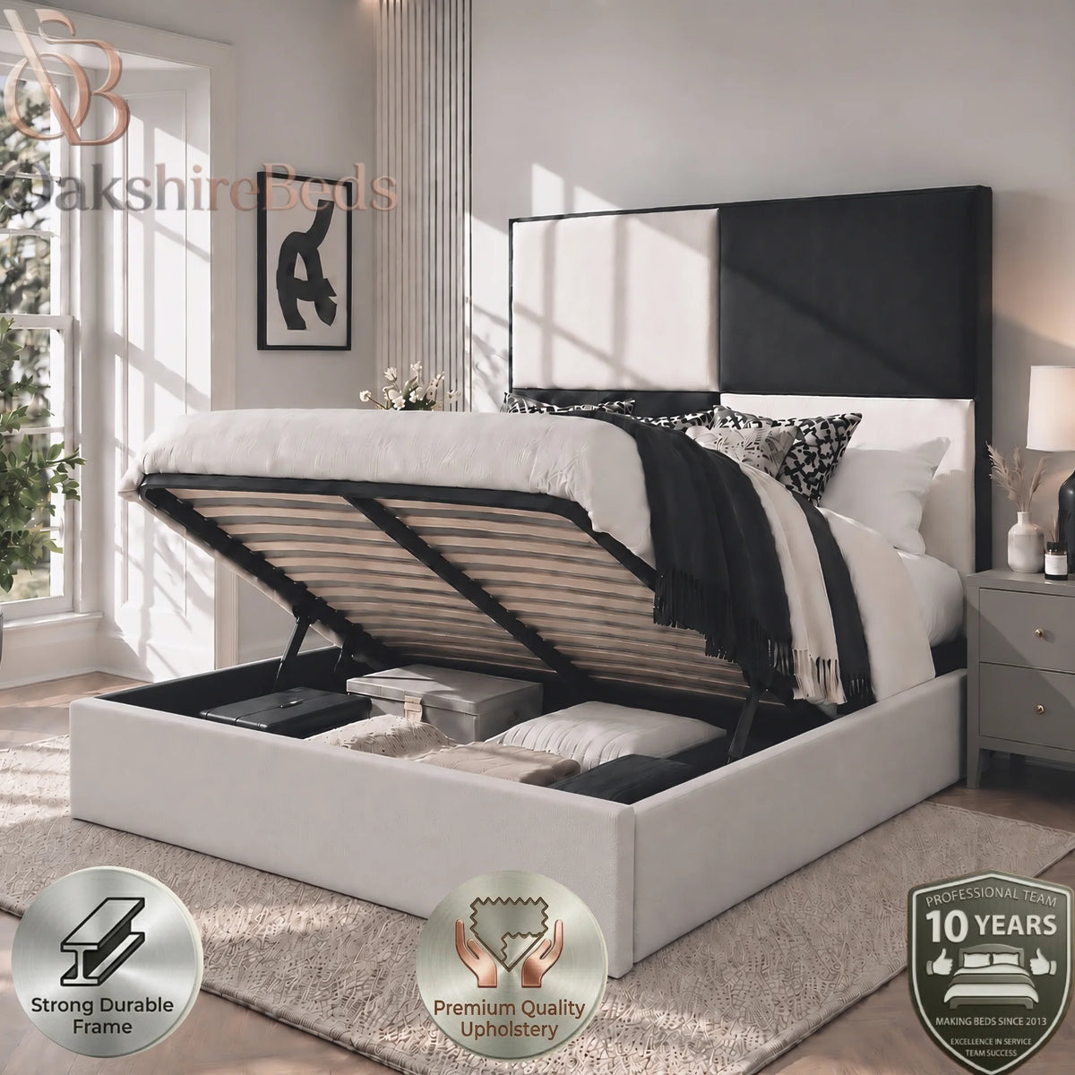Luma Lift Bed ottoman storage upholstered bed UK
