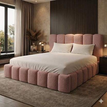 Luxury Ottoman Storage Velano Bed UK  Upholstered Storage Bed pink color