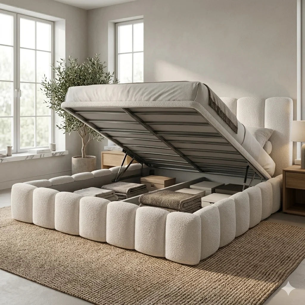 Luxury Ottoman Storage Velano Bed UK  Upholstered Storage Bed storage
