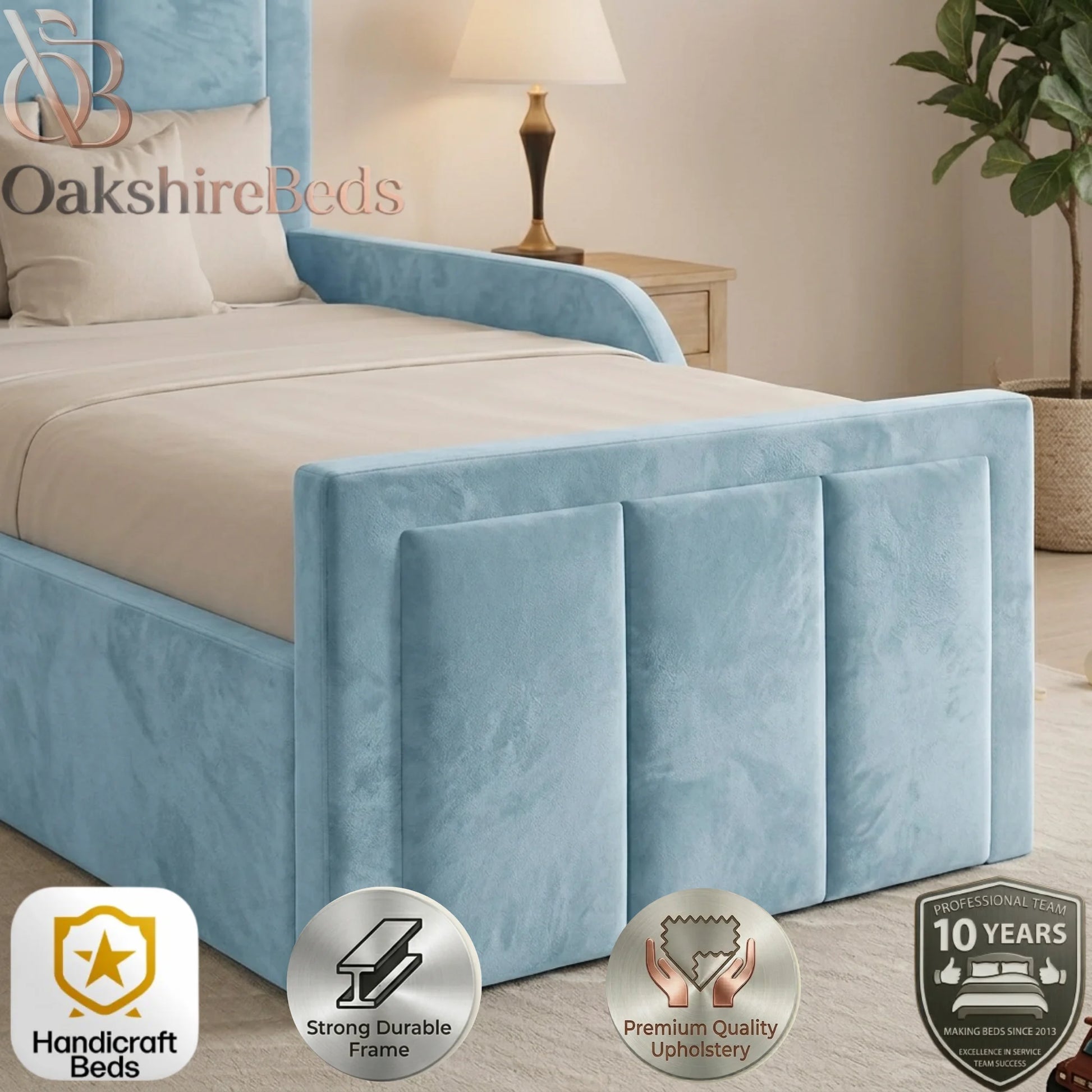 Luxury Teddy Haven Kids Bed by OakshireBeds 2026 Design close fabric view.webp