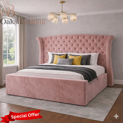 Luxury Upholstered Laila Bed UK | Winged Headboard & Handmade Design