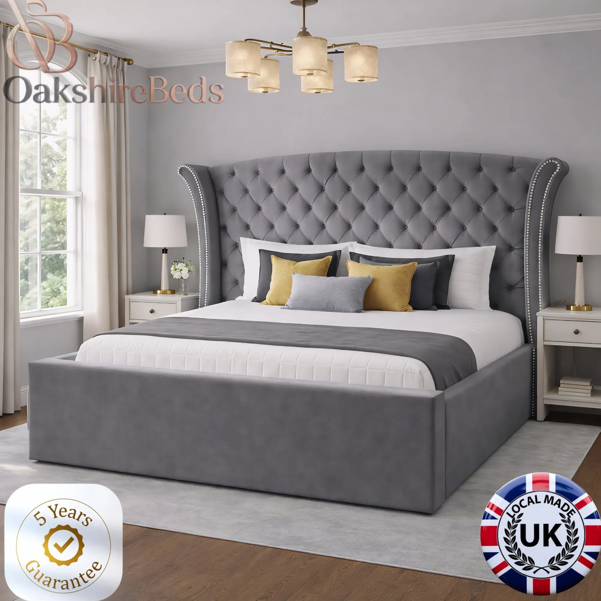 Luxury Upholstered Laila Bed UK | Winged Headboard & Handmade Design