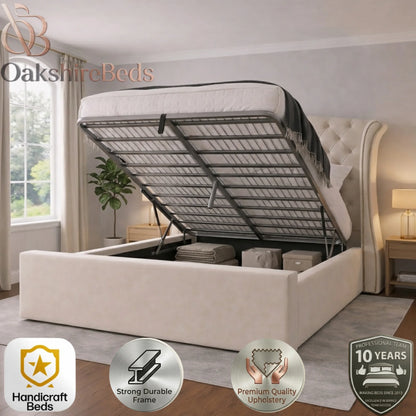 Luxury Upholstered Laila Bed UK | Winged Headboard & Handmade Design