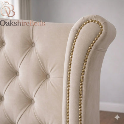 Luxury Upholstered Laila Bed UK | Winged Headboard & Handmade Design