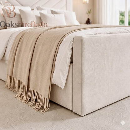 Oren Bed Frame UK – Luxury Upholstered Bed with 70” Headboard | OakshireBeds