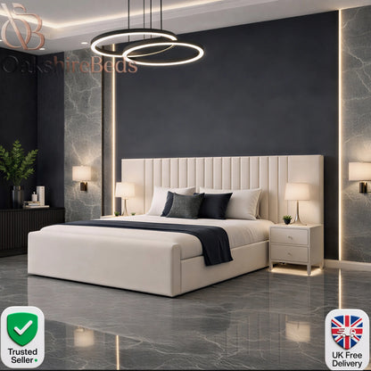 Luxury Winged Upholstered Bed UK | Leonardo Bed 14” Extended Design