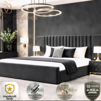 Luxury Winged Upholstered Bed UK | Leonardo Bed 14” Extended Design