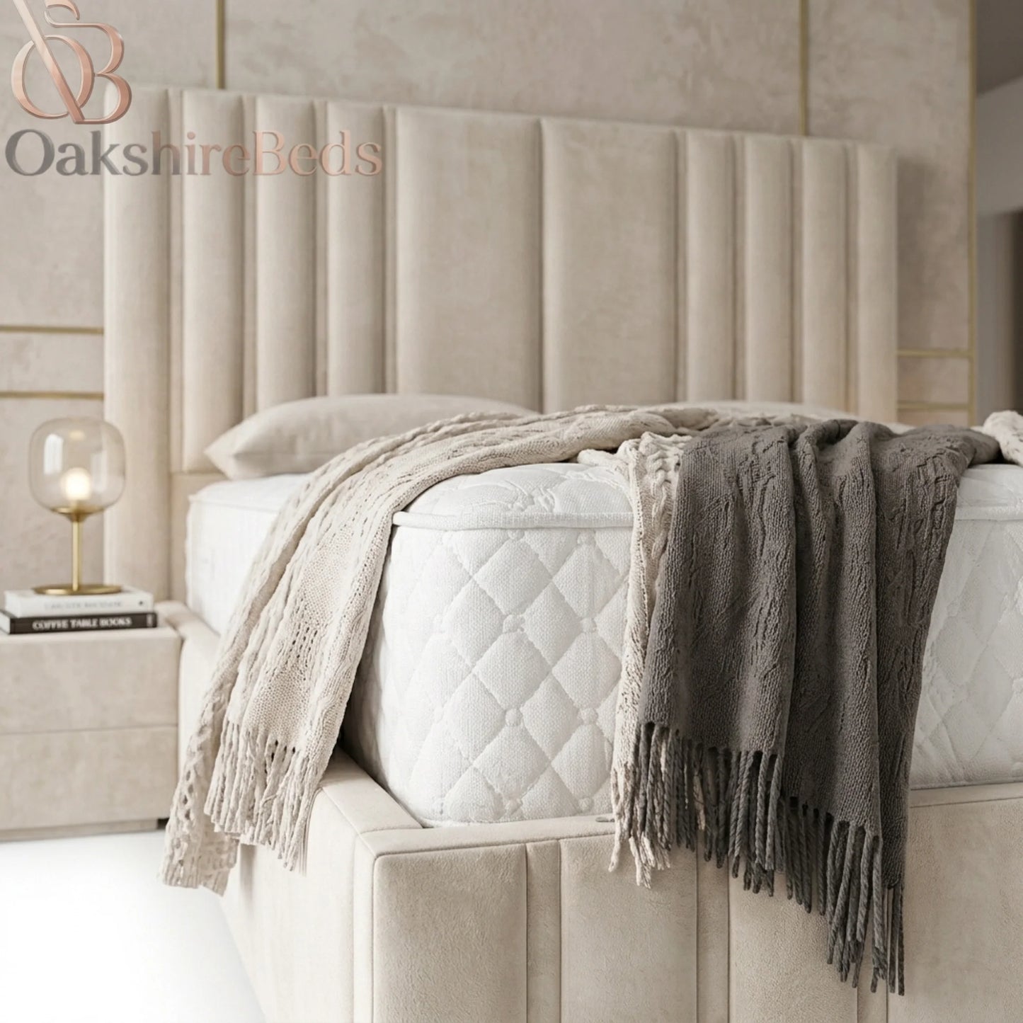 Marcello High Storage Bed UK | 18" Luxury Upholstered Ottoman Storage Bed | OakshireBeds