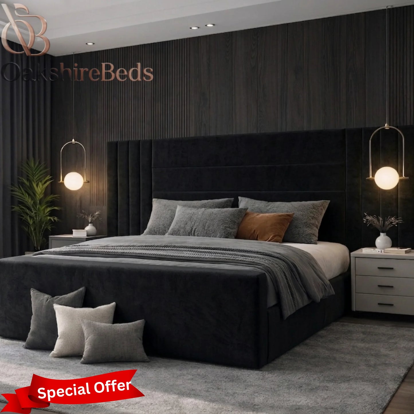 Monarch Luxe Bed | Luxury Upholstered Bed Frame with Storage – OakshireBeds