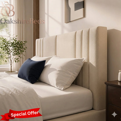 Naples Aura Bed detailed upholstered headboard with premium handcrafted fabric finish