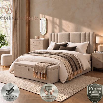 Naples Aura Bed UK | Modern Upholstered Storage Bed | OakshireBeds