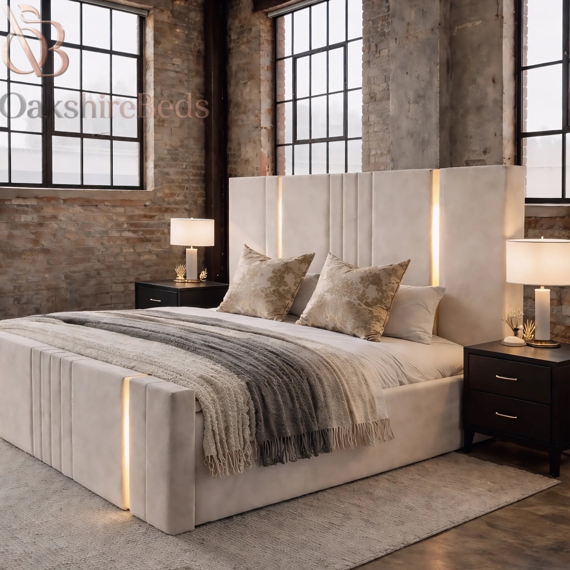 Nash Lane Trim Bed ottoman storage option with hidden underbed storage and luxury upholstery