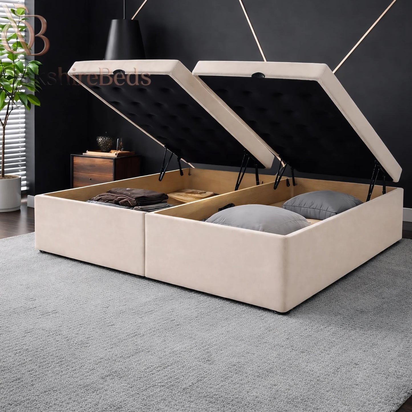 Nova Solid Divan Storage UK | Luxury Lift-Up Storage Divan Base | OakshireBeds