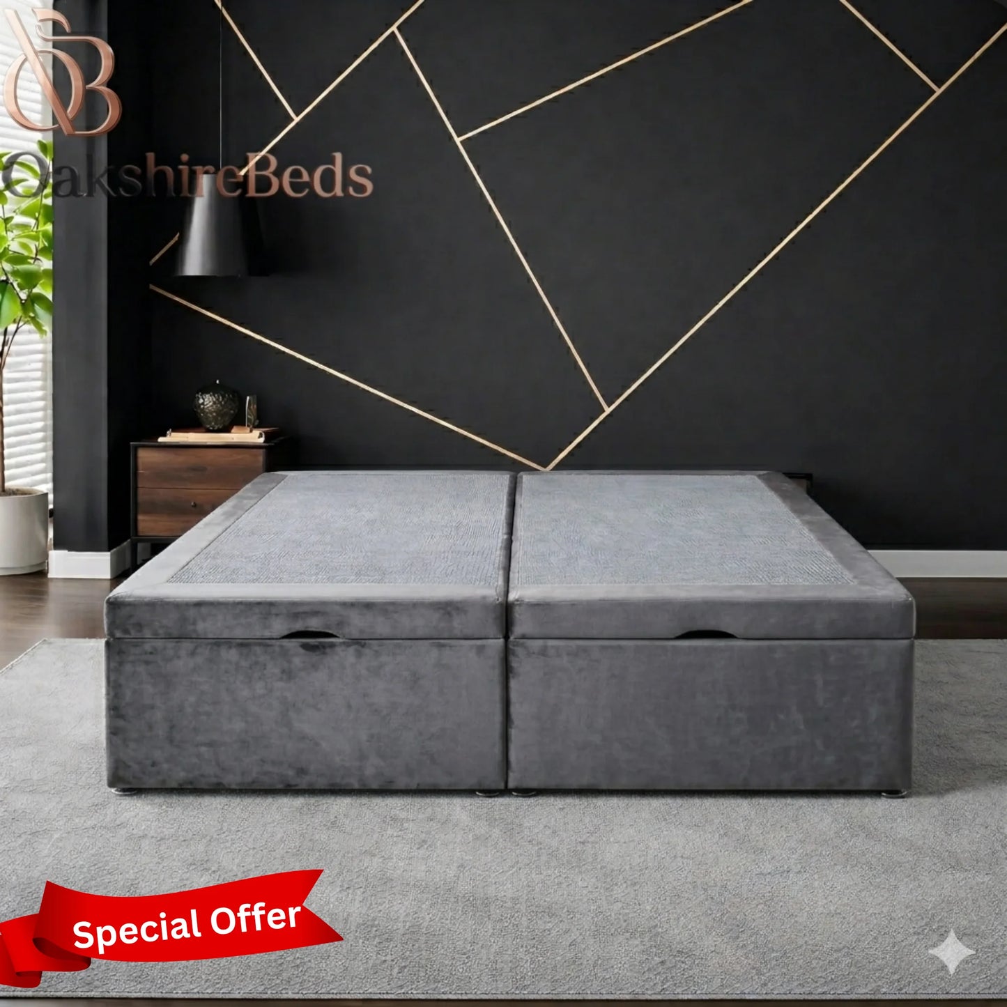 Nova Solid Divan Storage UK | Luxury Lift-Up Storage Divan Base | OakshireBeds