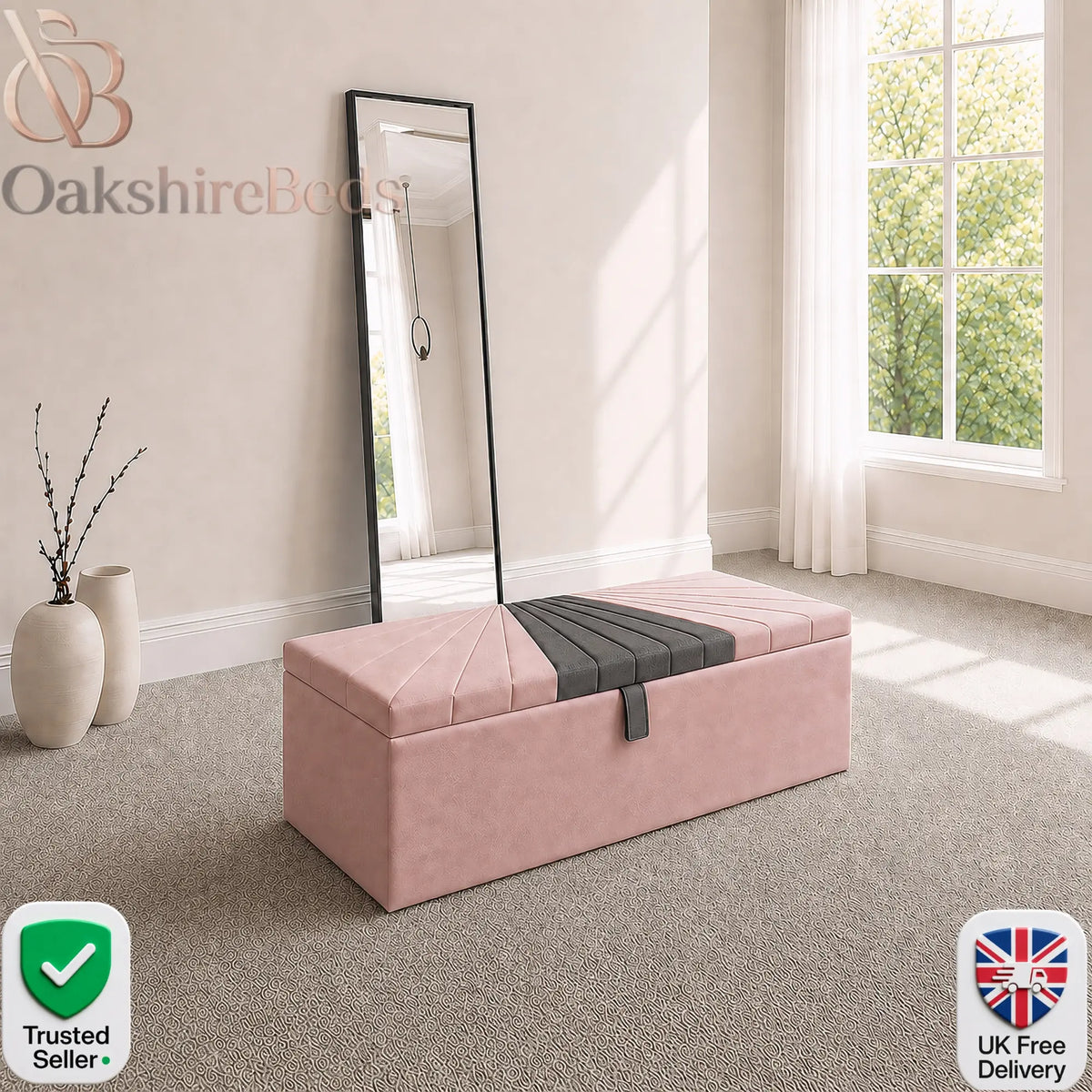 Opal Blanket Box – Luxury Upholstered Bedroom Storage