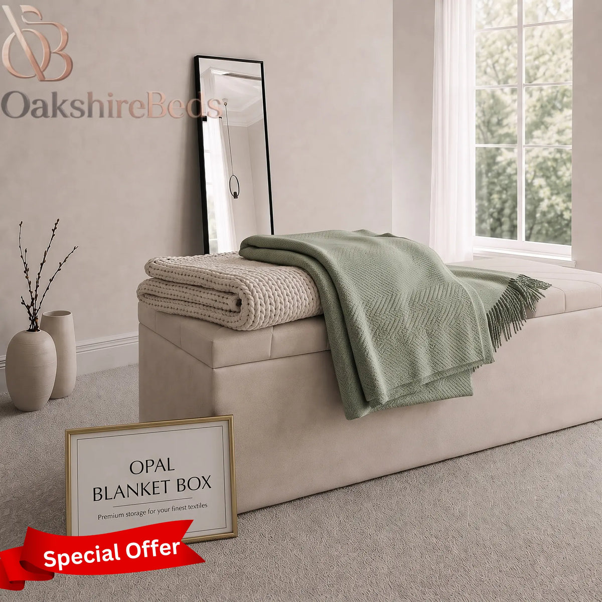 Opal Blanket Box – Luxury Upholstered Bedroom Storage