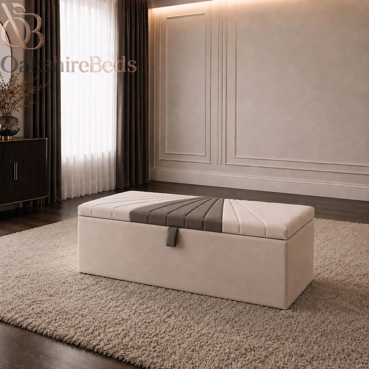 Opal Blanket Box – Luxury Upholstered Bedroom Storage