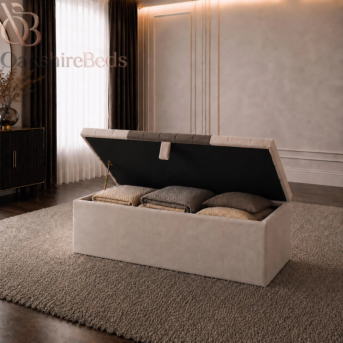Opal Blanket Box – Luxury Upholstered Bedroom Storage