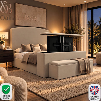 Oslo TV Bed | Upholstered TV Lift Bed | OakshireBeds