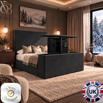 Ostello TV Bed | Upholstered TV Lift Bed | OakshireBeds