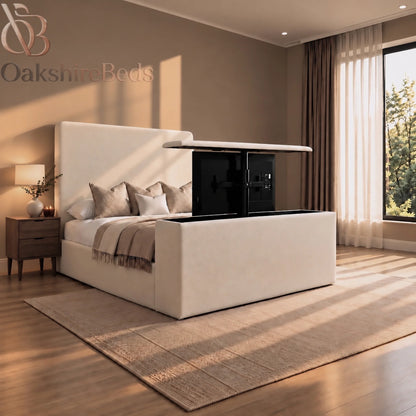 Ostello TV Bed | Upholstered TV Lift Bed | OakshireBeds