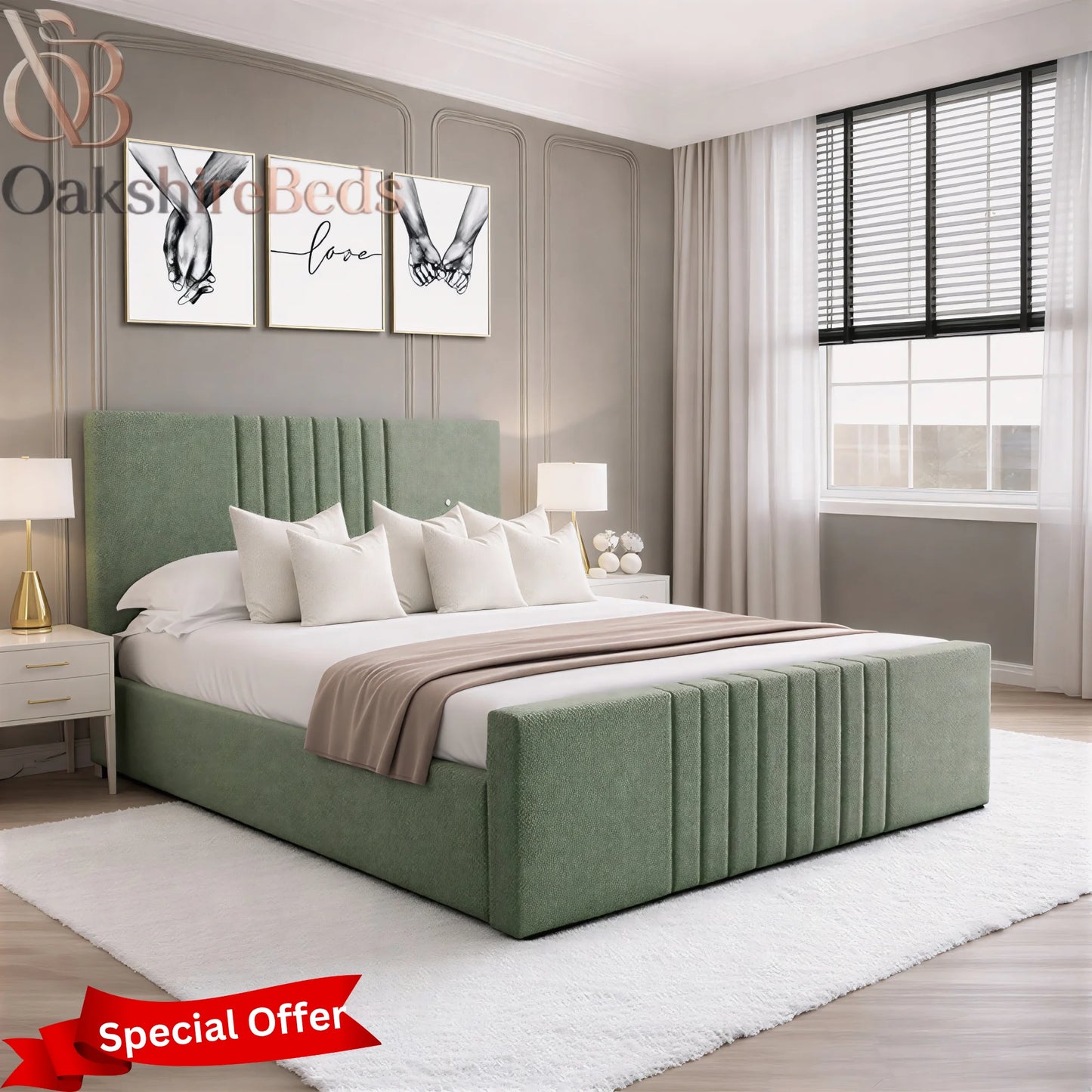 Prague Luxury Upholstered Bed Frame with Storage Options | OakshireBeds UK