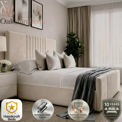 Prague Luxury Upholstered Bed Frame with Storage Options | OakshireBeds UK