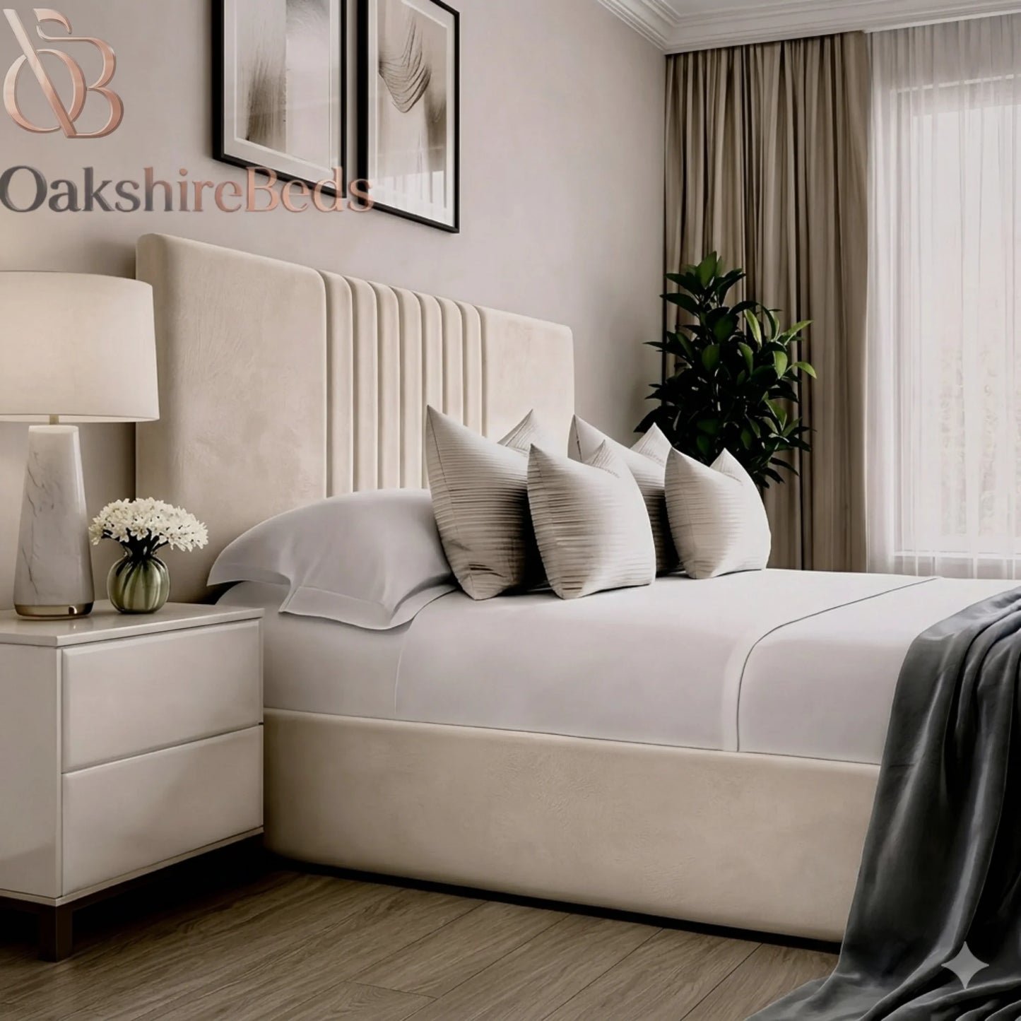Prague Luxury Upholstered Bed Frame with Storage Options | OakshireBeds UK