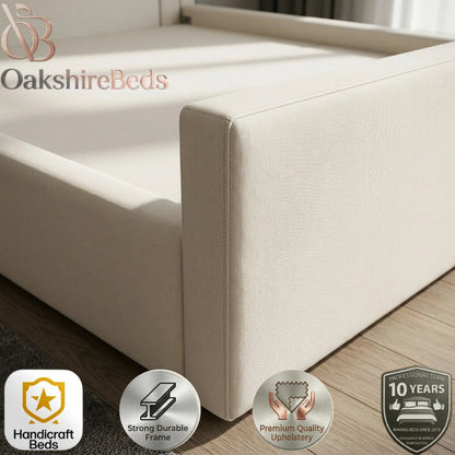 Reina Luxury Upholstered Bed Frame with Ottoman Storage | OakshireBeds UK