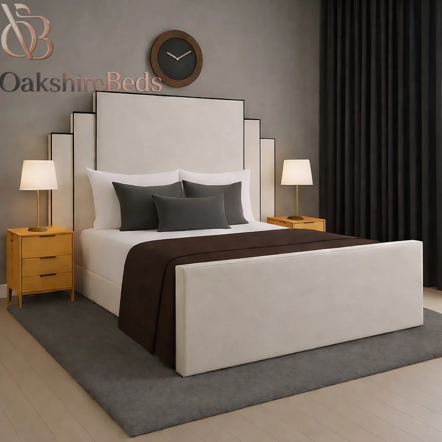 Reina Luxury Upholstered Bed Frame with Ottoman Storage | OakshireBeds UK