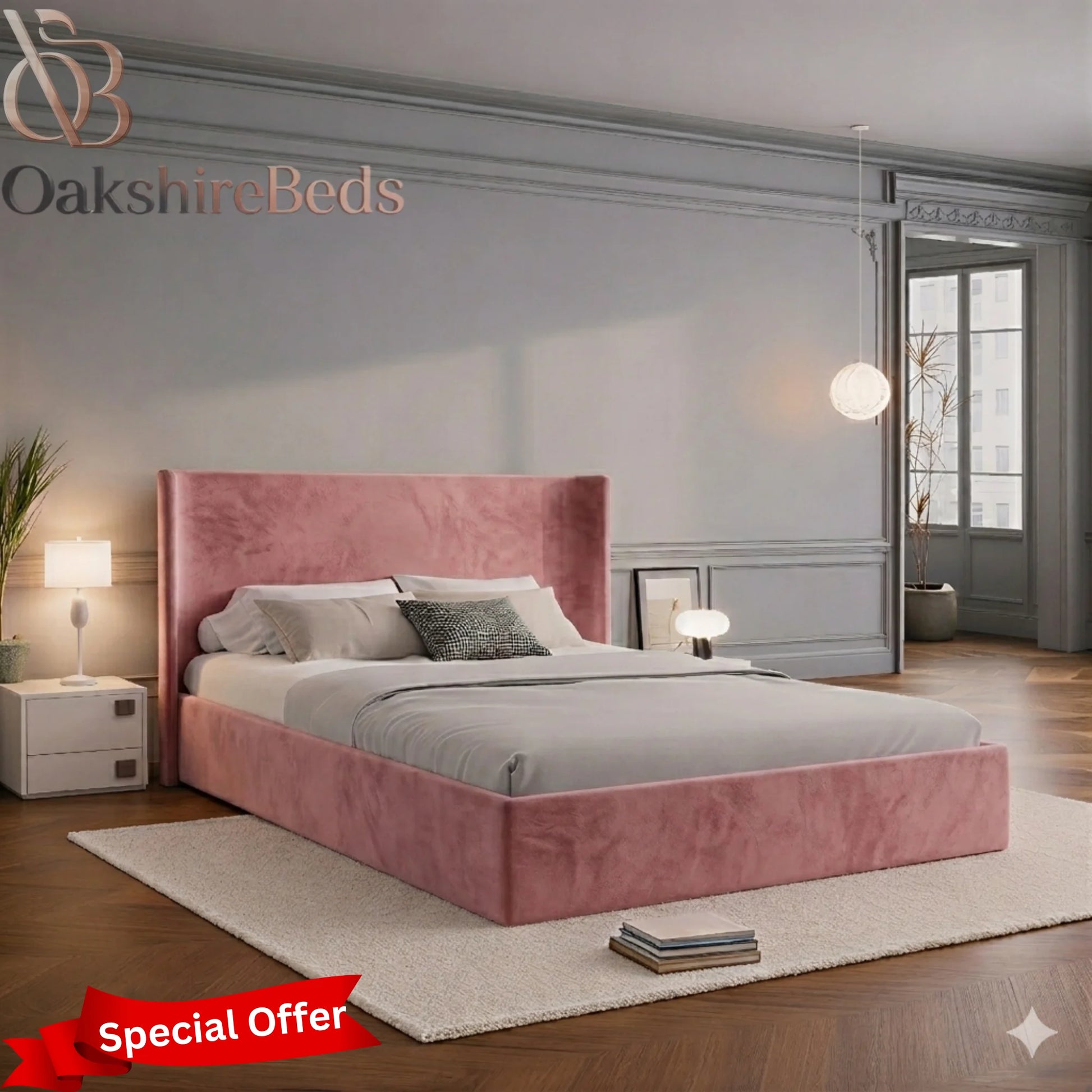 Roma Bed Wingback Headboard OakshireBeds UK

