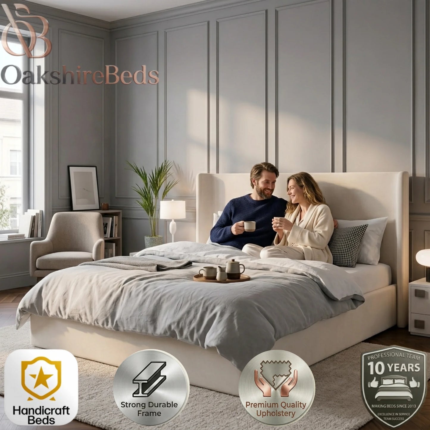 Roma Fabric Bed Frame UK Handmade
