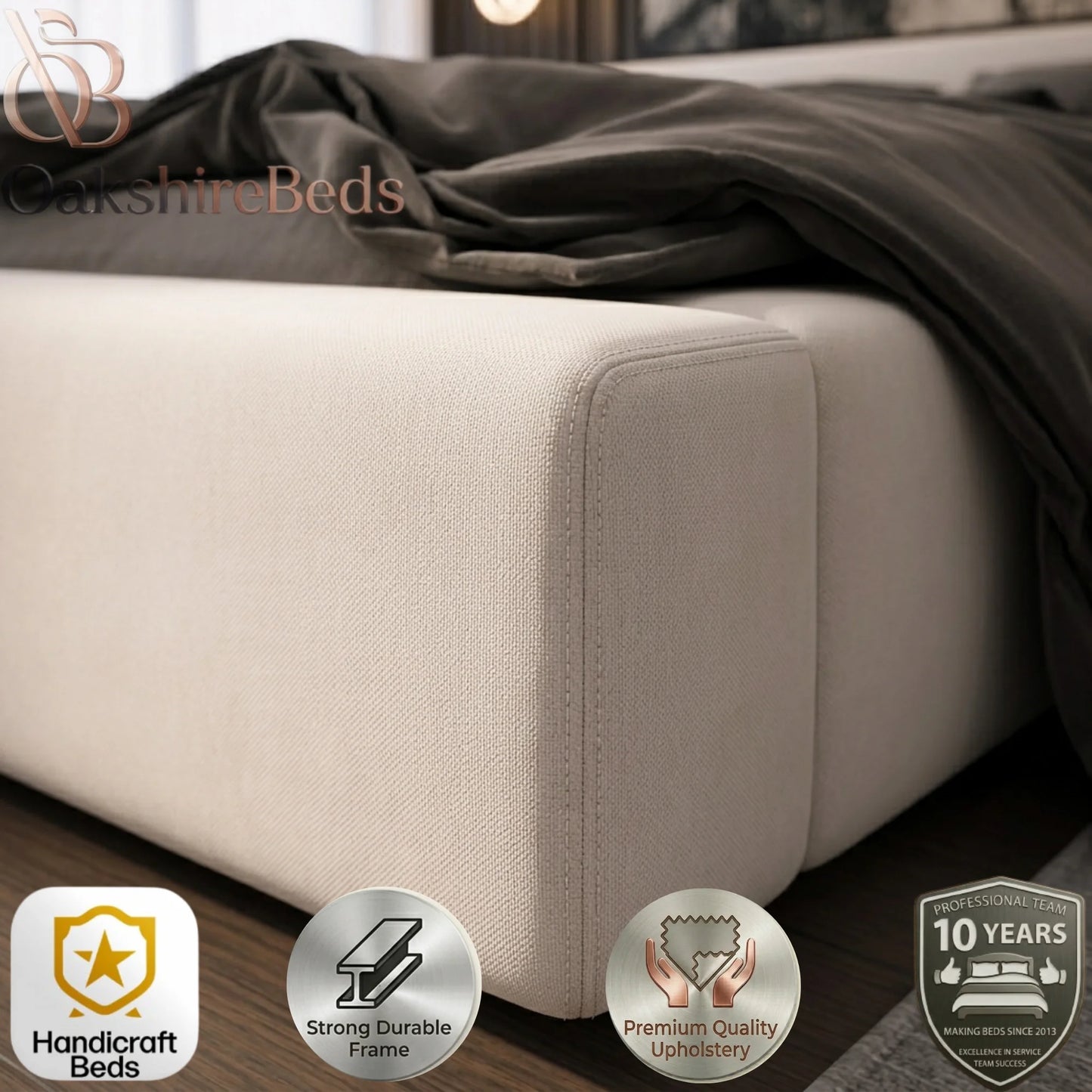 Umbra Bed Frame UK – Modern Upholstered Ottoman Cage Storage Wing Bed | OakshireBeds