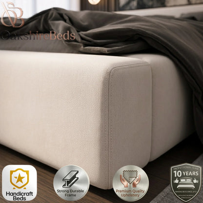 Umbra Bed Frame UK – Modern Upholstered Ottoman Cage Storage Wing Bed | OakshireBeds