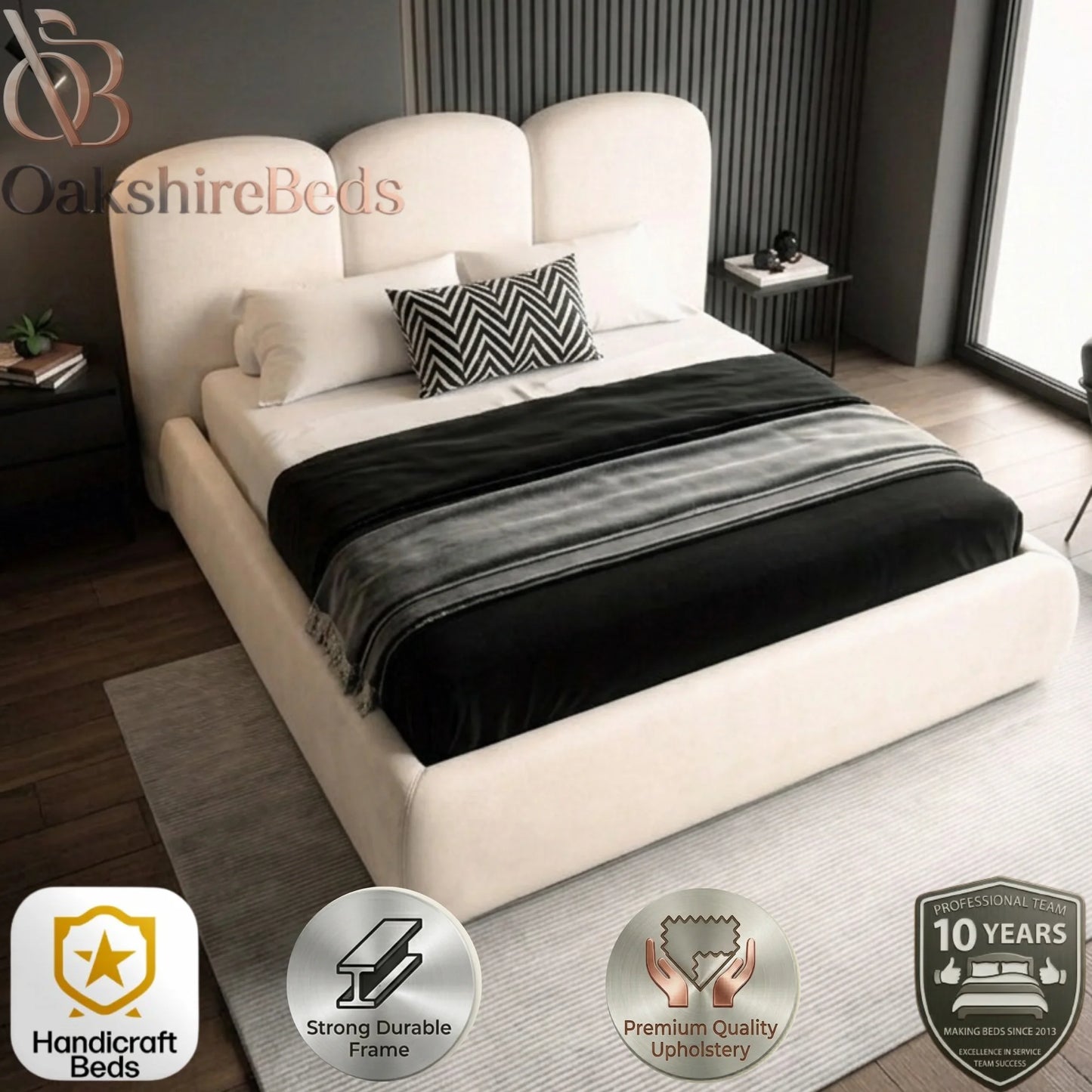 Luxe Luxury Upholstered Bed Frame – Handcrafted Bed UK 