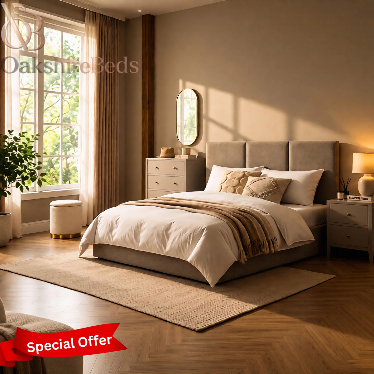 Siena Luxe Luxury Upholstered Bed Frame – Handcrafted Bed UK | OakshireBeds