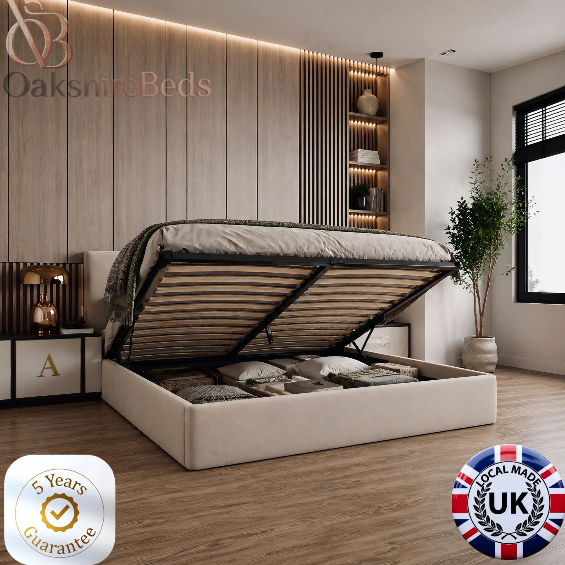 Soho Ottoman Storage Bed with lift-up storage compartment and modern upholstered frame for stylish bedroom storage
