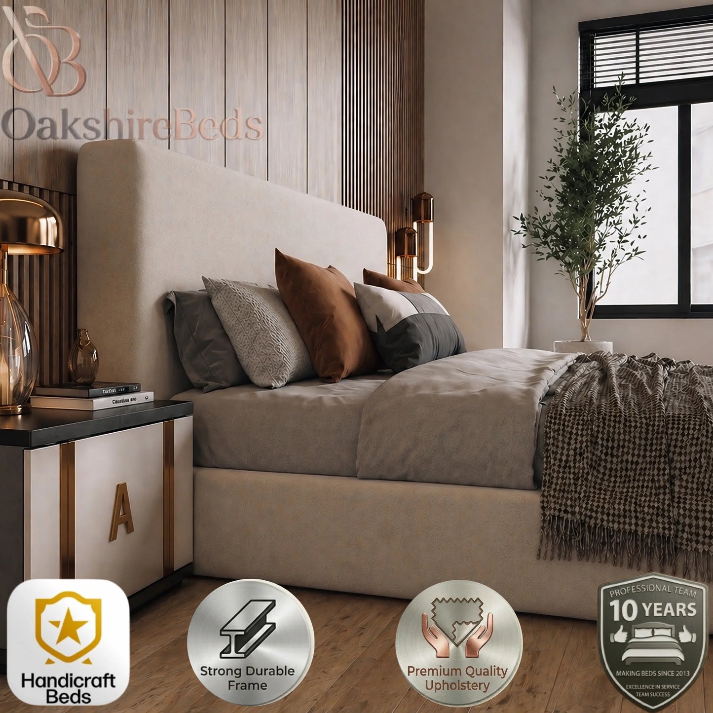 Soho Storage Bed fabric and colour variations available in modern upholstered storage bed styles by OakshireBeds
