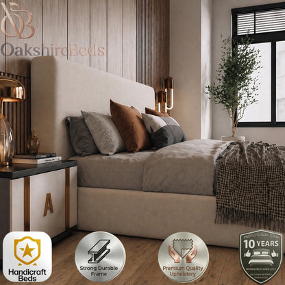 Soho Storage Bed fabric and colour variations available in modern upholstered storage bed styles by OakshireBeds