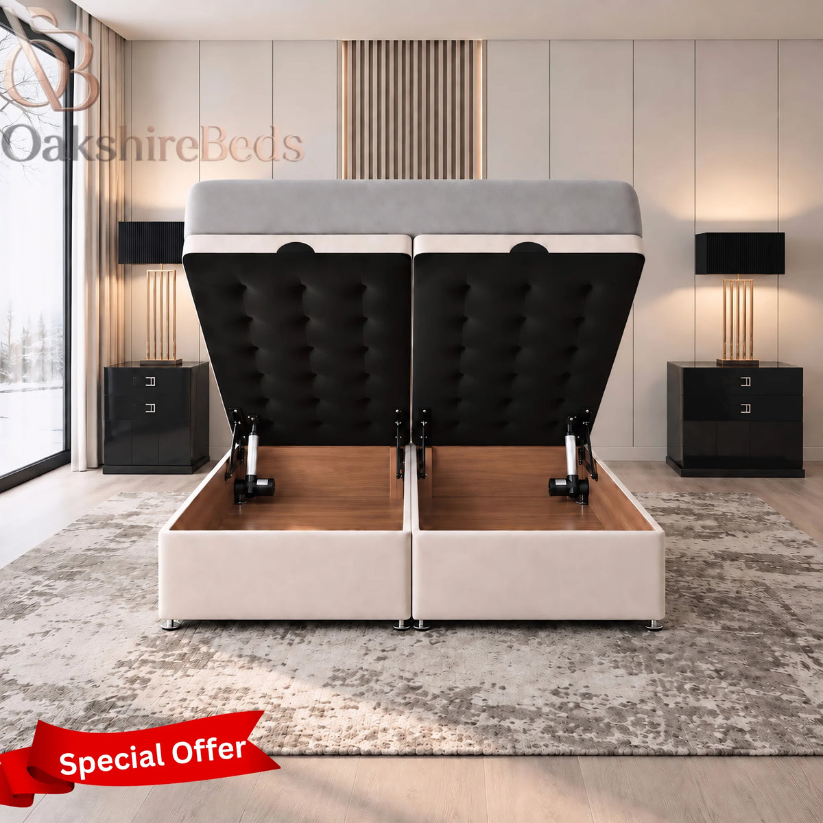 Solo PowerLift Electric Solid Divan Ottoman Bed Base