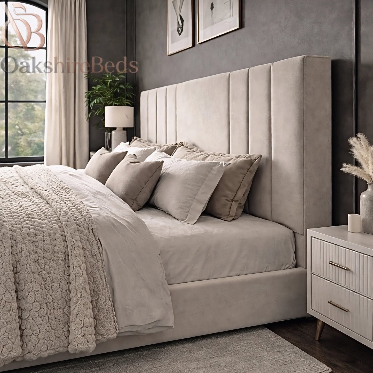 Stella Bed UK | Luxury Ottoman Storage Bed with Upholstered Headboard | OakshireBeds