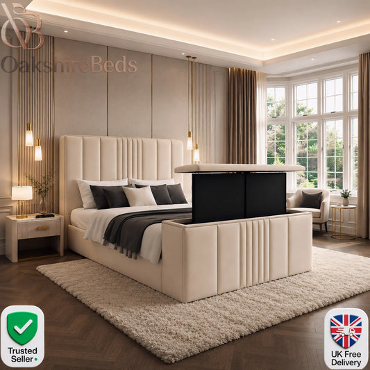 Sterling TV Bed UK | Luxury Upholstered TV Bed Frame | OakshireBeds