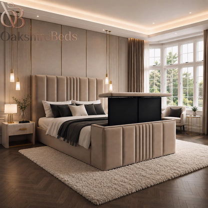 Sterling TV Bed UK | Luxury Upholstered TV Bed Frame | OakshireBeds