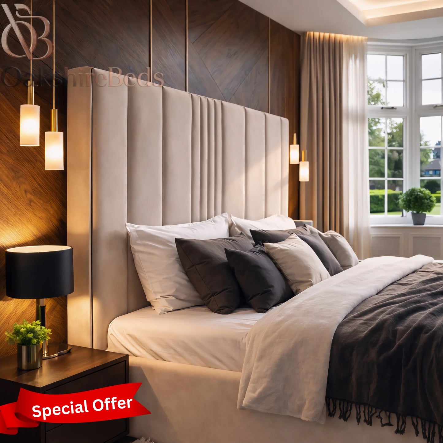 Sterling TV Bed UK | Luxury Upholstered TV Bed Frame | OakshireBeds