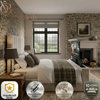 Sterling TV Bed UK | Luxury Upholstered TV Bed Frame | OakshireBeds