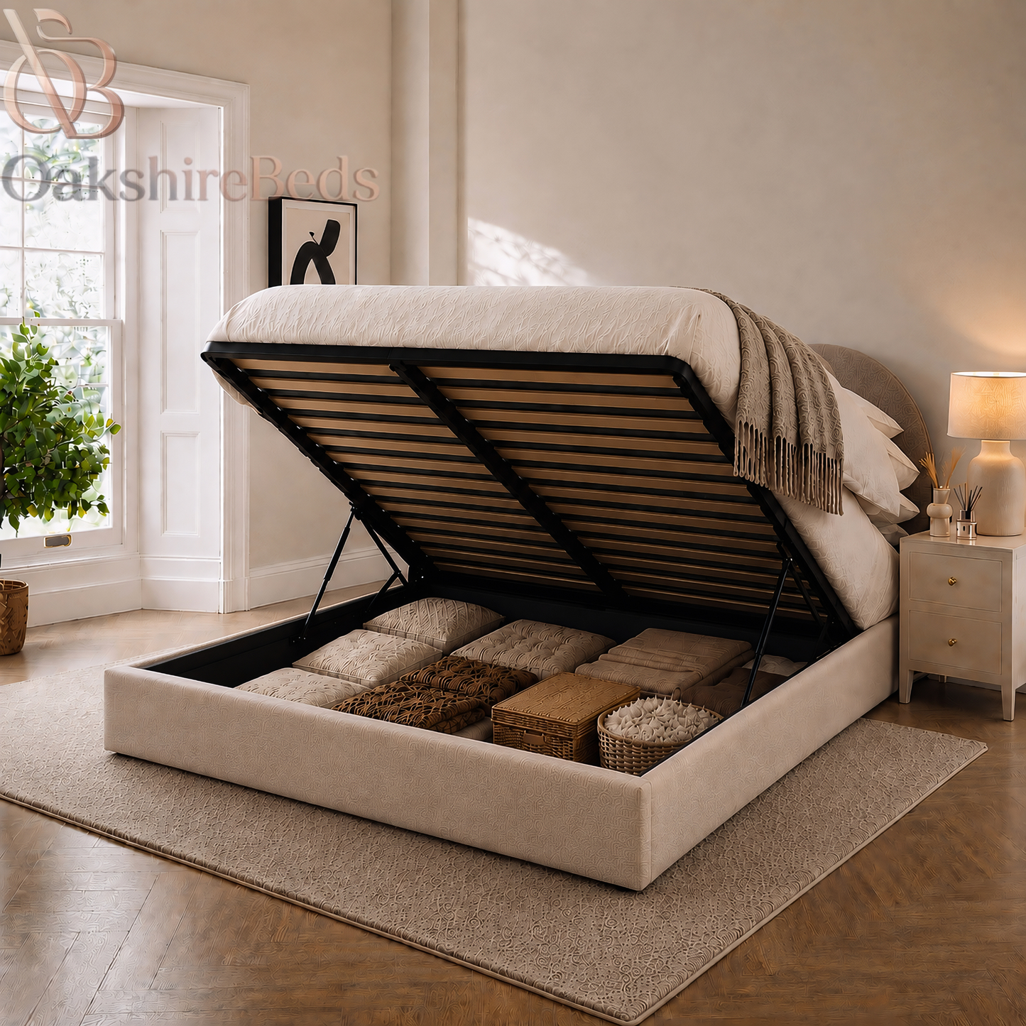 The Amélie Dual Design Upholstered Luxury Ottoman Bed UK