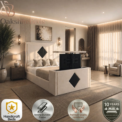 The Enzo TV Bed Luxury Dual Design Upholstered UK