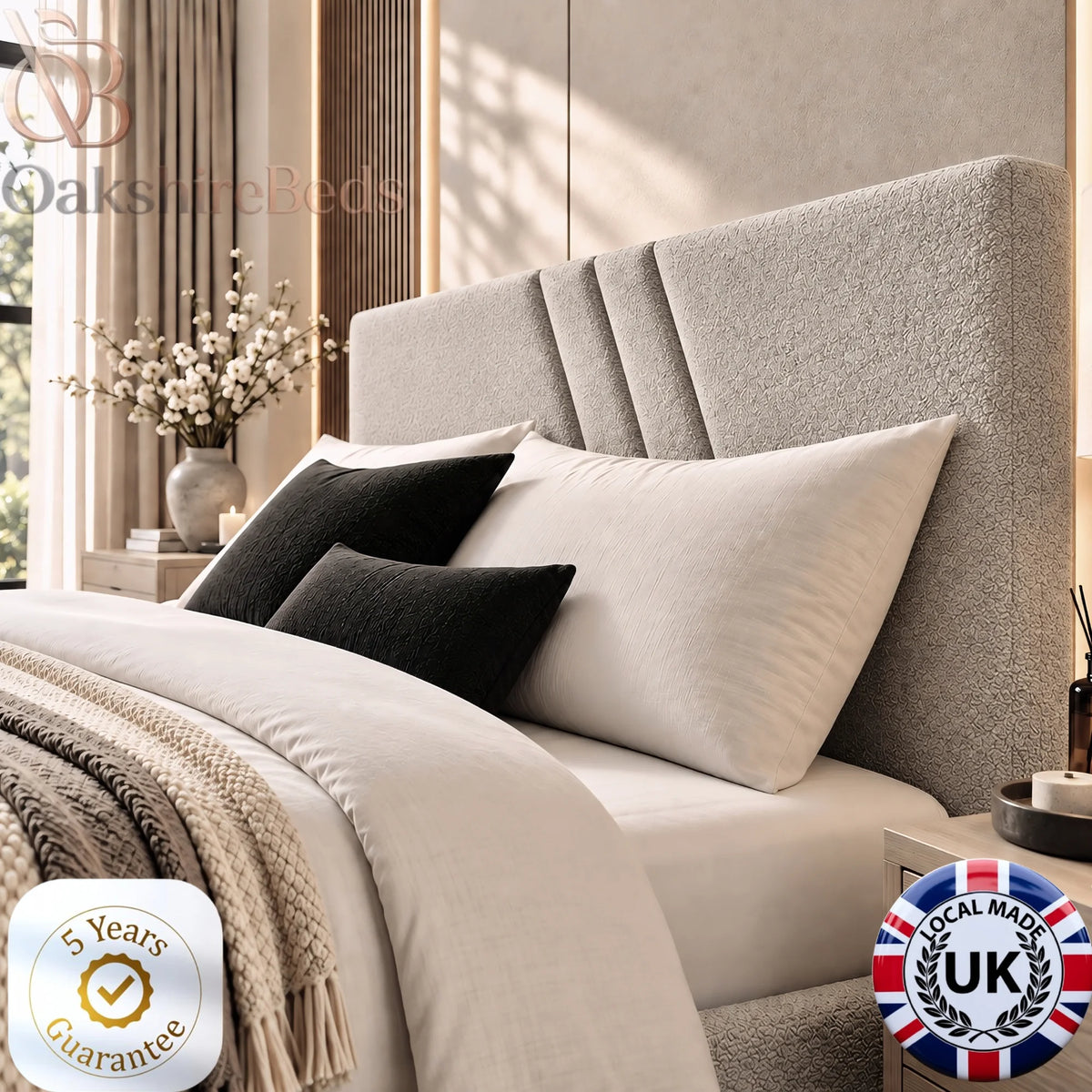 The James Cross Bed | Upholstered Bed | OakshireBeds