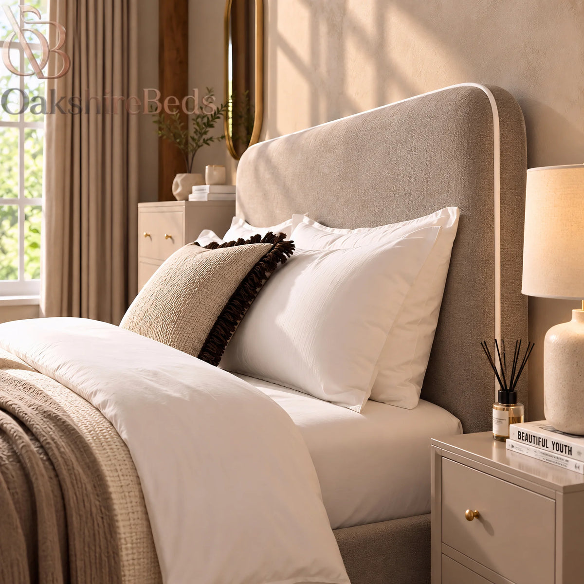 The Kelso Piping Bed | Upholstered Bed | OakshireBeds