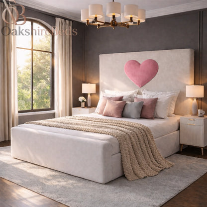 Valencia Bed UK | Luxury Heart Headboard Storage Bed | OakshireBeds